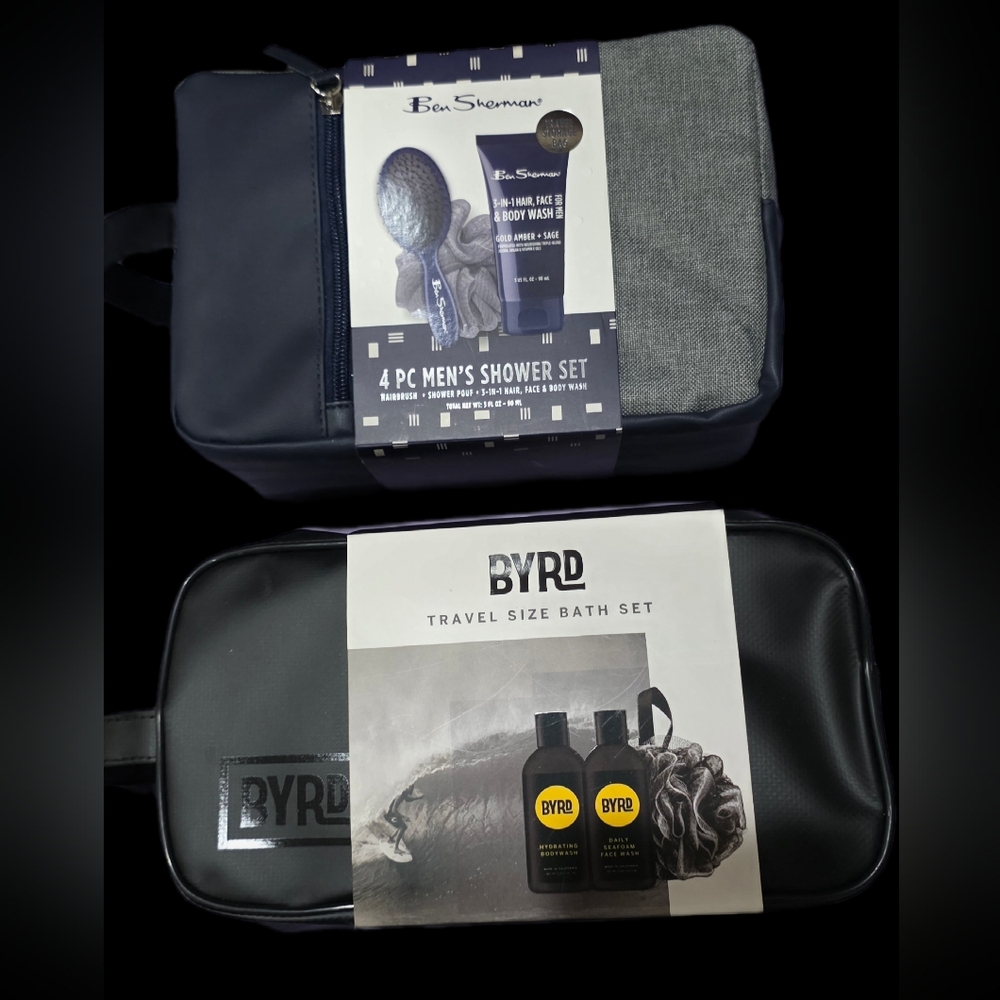 Men's Black and Gray Toiletry Bag x 2